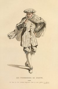 スカピン役の衣装、1868年頃（エングレーヴィング） 作： モーリス・サンド