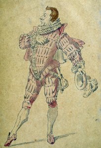 モーリス・サンド（1823-1889）が描いたコメディア・デラルテのキャラクター、レアンドロ。 作： Maurice Sand