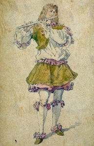 モーリス・サンド（1823-1889）が描いたコメディア・デラルテのキャラクター、オッタヴィオ 作： Maurice Sand