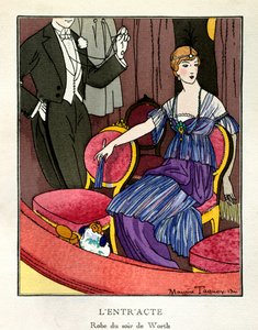休憩時間パリのファッション：シャルル・フレデリック・ワース（1825-1895）のイブニングドレス