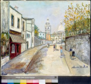 モンマルトル、アブルヴォワール通り 作： Maurice Utrillo