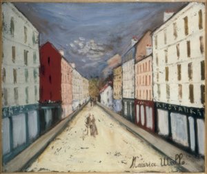 パリ通り 作： Maurice Utrillo