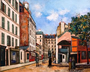 パリのル・バヤン通り、1915年頃（油彩・キャンバス） 作： Maurice Utrillo