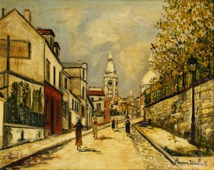 モンマルトルの飲水場通り 作： Maurice Utrillo