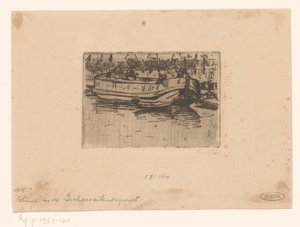 アムステルダム、ビッカースグラハトのボート 作： Maurits van der Valk (signed by artist)
