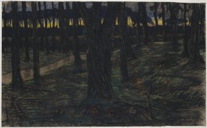 日没時の森の景色 作： Maurits van der Valk