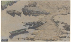 アムステルダムの南、溝の中のプレンペン 作： Maurits van der Valk