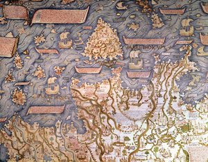 ボルネオ群島の眺め 1459 マルチャーナ図書館、ヴェネツィア 作： Mauro Fra