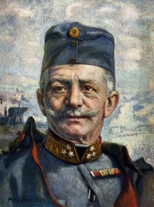オーストリア・ハンガリー軍の牧童、コンラッド・フォン・ホッツェンドルフ（1852-1925）の肖像」（デッサン 作： Max Antlers