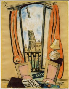 窓からの眺め（エッフェル塔 作： Max Beckmann