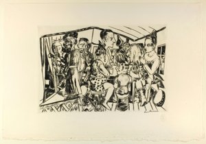 ビハインド・ザ・シーン、Jahrmarktのプレート3 作： Max Beckmann