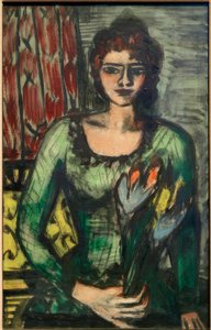 緑のジャンパーを着たクアッピの肖像 作： Max Beckmann