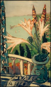 リリーポットのあるマントンの風景 作： Max Beckmann