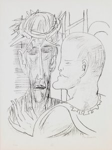 キリストとピラト、ポートフォリオ「Day and Dream」のプレート 15 作： Max Beckmann