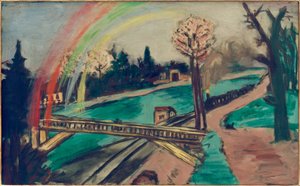 虹のある鉄道風景 作： Max Beckmann