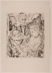 Family Scene (Beckmann Family)、ポートフォリオ「Faces」のプレート 2 作： Max Beckmann