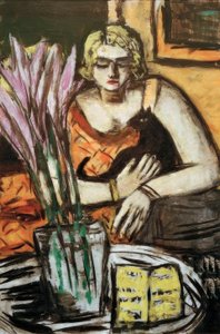 女性と猫 作： Max Beckmann