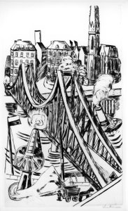 フランクフルト・アム・マインの鉄橋（Große Brücke 作： Max Beckmann