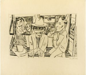 In the Tram 作： Max Beckmann