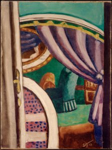 インテリアバイオレット（緑のアームチェア 作： Max Beckmann