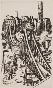 大きな橋 (フランクフルト・アム・マインの「Eiserner Steg」) 作： Max Beckmann