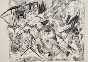 殉教、Max Beckmann (1884-1950) 作、彫刻。 20世紀ドイツ。 作： Max Beckmann