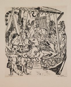 メリーゴーランド、ポートフォリオ「Annual Fair」のプレート 7 作： Max Beckmann