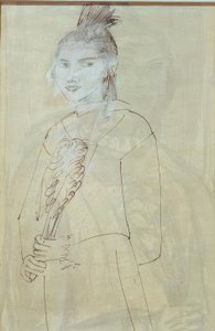 ヘッドドレスをつけたクアッピ 作： Max Beckmann
