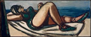 ビーチで寝る 作： Max Beckmann