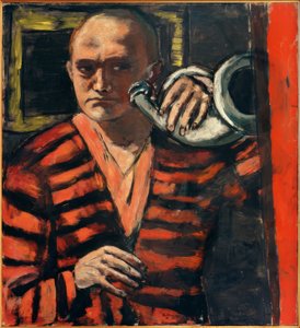 角笛を持った自画像 作： Max Beckmann