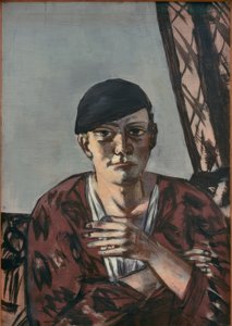 黒い帽子をかぶったセルフポートレイト 作： Max Beckmann