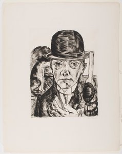 山高帽の自画像 作： Max Beckmann