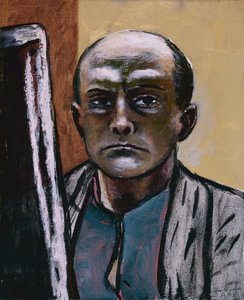 Autorretrato em verde-oliva e marrom 作： Max Beckmann