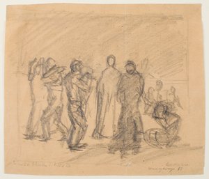 砂漠のキリストのスケッチ 作： Max Beckmann