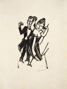 小さなダンスペア (木版画) 作： Max Beckmann