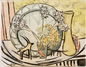 山羊座と水仙のある静物画 作： Max Beckmann