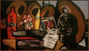 パレットを使った静物画 作： Max Beckmann