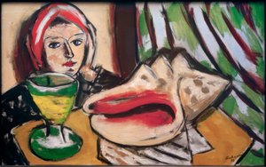 大きな貝殻のある静物 作： Max Beckmann