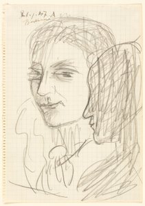 2つのヘッドの研究 作： Max Beckmann