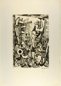 トールマン」、「Jahrmarkt」のプレート5 作： Max Beckmann