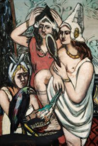 コスチュームパーティーの前に（女性3人 作： Max Beckmann