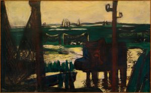ワッデン海の緑と黒と黄色 作： Max Beckmann