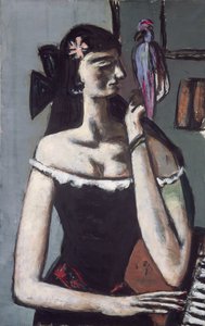オウムを持つ女性 作： Max Beckmann