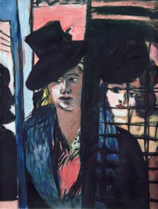 二人の女性（ガラス戸の中 作： Max Beckmann