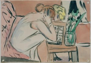 読書する二人の女の子 作： Max Beckmann