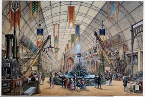産業革命。マックス・ベルテリン(1811-1877)によるリトグラフ「パリの産業宮殿の眺め」 1855年 パリ、カルナヴァレ美術館 作： Max Berthelin