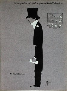「ミリオネア オブ アメリカ」より、アルフレッド グウィン ヴァンダービルト (1877-1915) の似顔絵 作： Max Cramer