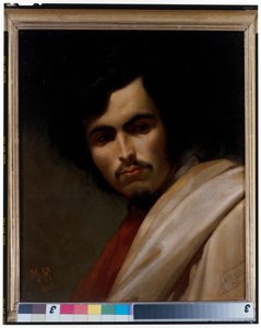 画家ニコラウス・ギシスの肖像（1842-1901）、胸像、長身 作： Max Furst