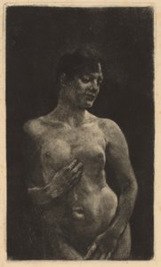 立っているヌード、1891年。 作： Max Klinger