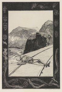 On the Tracks、プレート 8 のポートフォリオから On Death, Part I, Opus XI, 1897.